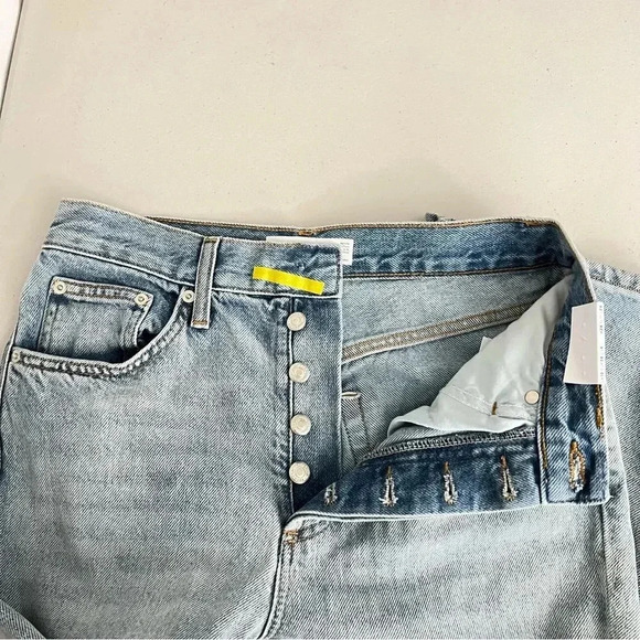 Topshop Asos Kort Petite Size 6/28 High Waist Wide Leg Light Blue Denim Jeans - Picture 6 of 9